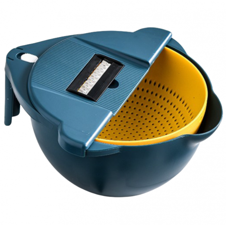 Razatori si accesorii - Bol Multifunctional 9 in 1 cu 6 Atasamente razatoare, Aparat de decojit inclus, Functie strecuratoare