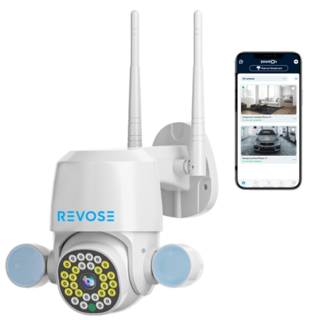 BLACK FRIDAY - Camera de Supraveghere Video 5MP 2560x1920, Aplicatie Dedicata, Intelligent Tracking, PTZ, WIFI, Lan, AP hotspot, Micro SD, Rotire, Alarma miscare, Interior si Exterior, Dual Flash