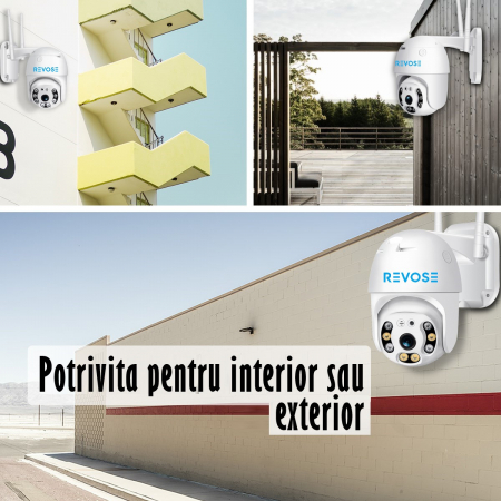 Camera de Supraveghere Video REVOSE™ 5MP 2560x1920, Aplicatie Dedicata, Intelligent Tracking, PTZ, WIFI, Lan, AP hotspot, Micro SD, Rotire, Alarma miscare, Interior si Exterior, Alb - Resigilat [9]