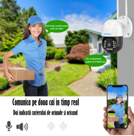 Camera de Supraveghere Video REVOSE™ 5MP 2560x1920, Aplicatie Dedicata, Intelligent Tracking, PTZ, WIFI, Lan, AP hotspot, Micro SD, Rotire, Alarma miscare, Interior si Exterior, Resigilat [14]