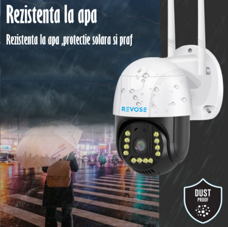 Camera de Supraveghere Video REVOSE™ 5MP 2560x1920, Aplicatie Dedicata, Intelligent Tracking, PTZ, WIFI, Lan, AP hotspot, Micro SD, Rotire, Alarma miscare, Interior si Exterior, Resigilat [12]
