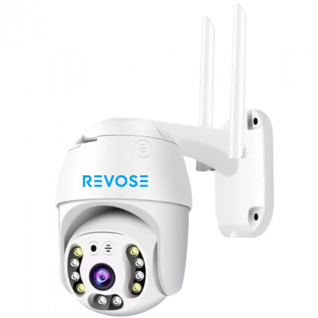 Camere de supraveghere - Camera de Supraveghere Video REVOSE™ 5MP 2560x1920, Aplicatie Dedicata, Intelligent Tracking, PTZ, WIFI, Lan, AP hotspot, Micro SD, Rotire, Alarma miscare, Interior si Exterior, Alb