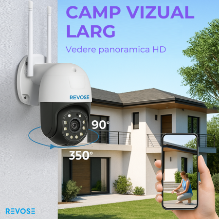 Camera de Supraveghere Video REVOSE™ 5MP 2560x1920, Aplicatie Dedicata, Intelligent Tracking, PTZ, WIFI, Lan, AP hotspot, Micro SD, Rotire, Alarma miscare, Interior si Exterior [8]