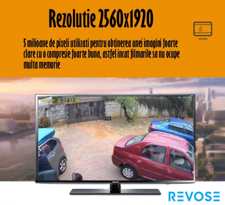 Camera de Supraveghere Video REVOSE™ 5MP 2560x1920, Aplicatie Dedicata, Intelligent Tracking, PTZ, WIFI, Lan, AP hotspot, Micro SD, Rotire, Alarma miscare, Interior si Exterior, cu Incarcare Solara [2]