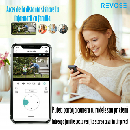 Camera Solara de Supraveghere Video REVOSE™ 5MP 2560x1920, Aplicatie Dedicata, Intelligent Tracking, PTZ, WIFI, Lan, AP hotspot, Micro SD, Rotire, Alarma miscare, Interior si Exterior, Incarcare Solar [13]