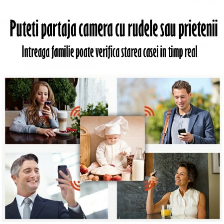 Camera Spion Wireless, Baby Monitor, FullHD 2MP, Monitorizare Bebelusi, Auto Tracking, Vedere Nocturna, Audio-Video, Sunet bidirectional, Rotire automata, Rezolutie 1920x1080, Senzor Miscare, Alb [2]