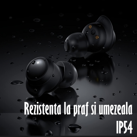 Casti Audio Wireless, Bluetooth 5.1, tip Earbuds cu Control Touch, Microfon, Noise Cancelling, True Wireless Stereo, tip Earpods Telefon, Universale, Carcasa magnetica, Negru Mat [12]