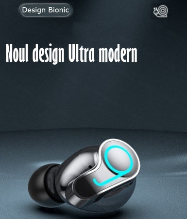 Casti Audio Wireless fara fir, Bluetooth 5.1, tip Earbuds cu Control Touch, Microfon, Noise Cancelling, True Wireless Stereo, tip Earpods Telefon, Universale, Carcasa magnetica, Negru [7]