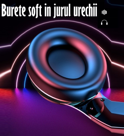 Casti True Wireless Stereo Pliabile, Microfon incorporat, Bluetooth 5.0, Bass Stereo, Noise Cancelling, Universale, Albastru [12]