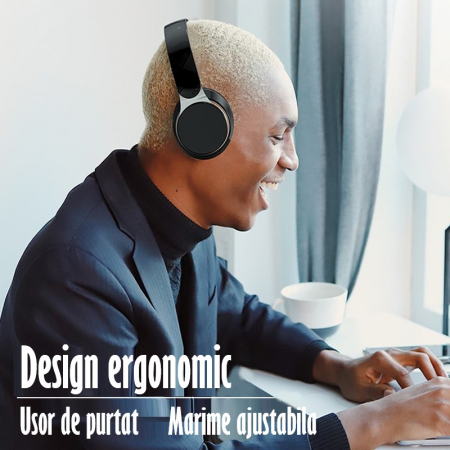 Casti True Wireless Stereo Pliabile, Microfon incorporat, Bluetooth 5.0, Bass Stereo, Noise Cancelling, Universale, Albastru [10]