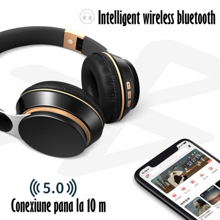 Casti True Wireless Stereo Pliabile, Microfon incorporat, Bluetooth 5.0, Bass Stereo, Noise Cancelling, Universale, Albastru [8]