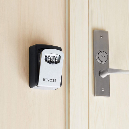 Cutie Metalica REVOSE™ Interior-Exterior Pentru Chei cu Cifru Mecanic, 130x100x50 mm, Regim Hotelier, Air-Bnb, Waterproof, Montare Perete [3]