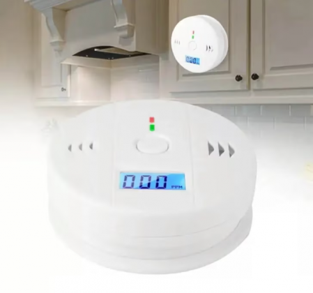 Detector de monoxid de carbon, Afisaj digital LCD, Alarma, Baterii Incluse, 11 x 11 x 4 cm, Alb [7]