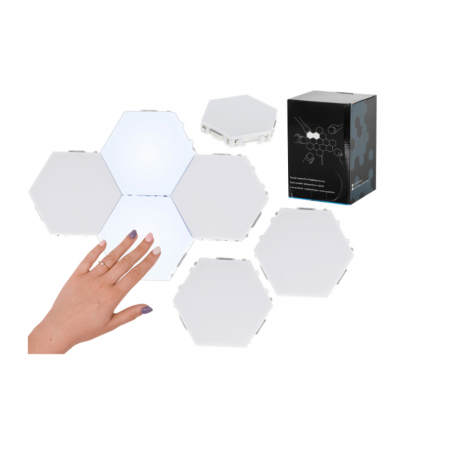 Lampa Modulara Hexagon cu Aprindere Prin Atingere Led, 6 Panouri Tactile [15]