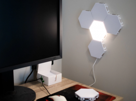Lampa Modulara Hexagon cu Aprindere Prin Atingere Led, 6 Panouri Tactile [4]