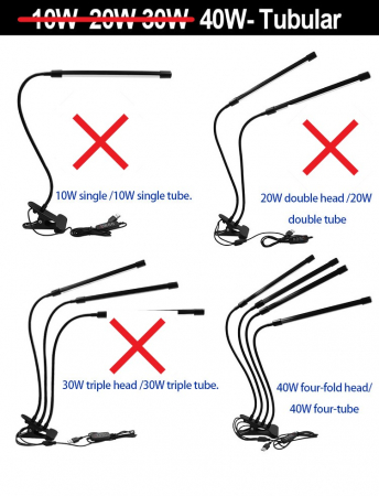 Lampa UV Full Spectrum pentru Cresterea Plantelor cu 4 picioare si 120 LED-uri, 40 w, Temporizator, Corp Reglabil, Clips si Adaptor USB, Lumina UV [6]