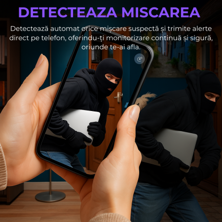 Mini camera Spy REVOSE™, WI-FI, IP, Ascunsa in Ceas Desteptator, Microfon, Infrarosu, 1080P, Activare la Miscare [2]