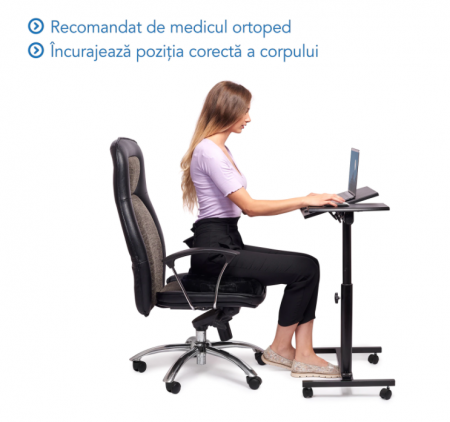 Perna Ortopedica din Spuma cu Memorie Pentru Sezut, Albastru [6]