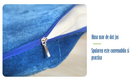 Perna Ortopedica din Spuma cu Memorie Pentru Sezut, Albastru [4]