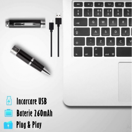 Pix Spion cu Camera 1080 Full HD si Microfon, Inregistrare Audio Video, Foto, Aparat Spion cu Camera Ascunsa [13]