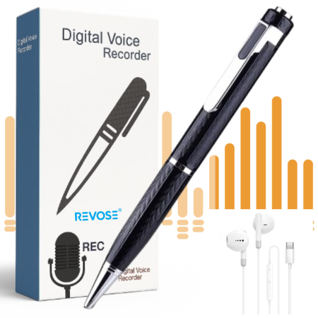 Pix Spion cu Reportofon Integrat, Revose™, Inregistrare Audio HD Discreta cu Activare Vocala, Peste 400 Ore Stocare Interna, Autonomie Mare, Functie USB pentru Transfer Rapid, Ideal pentru Sedinte, In [8]