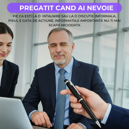 Reportofon Spion Integrat in Pix, Activare Vocală, peste 400 Ore Stocare, Înregistrare Discretă, USB, Autonomie Mare, Audio HD, Dispozitiv Spionaj Ascuns, Ideal pentru Ședințe, Interviuri, Cursuri, Ca [4]