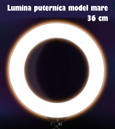 Ring Light Lampa Circulara REVOSE™ cu Extra Brat, Diametru 36cm/14inch LED, Lumina Naturala/Rece/Calda, Trepied 210 cm Inclus, Telecomanda Bluetooth [4]