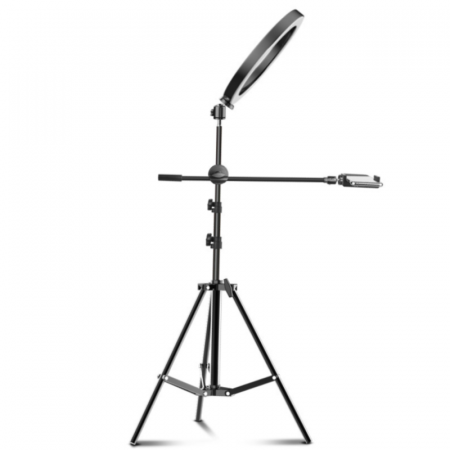 Toate categoriile - Ring Light Lampa Circulara REVOSE™ cu Extra Brat, Diametru 36cm/14inch LED, Lumina Naturala/Rece/Calda, Trepied 210 cm Inclus, Telecomanda Bluetooth