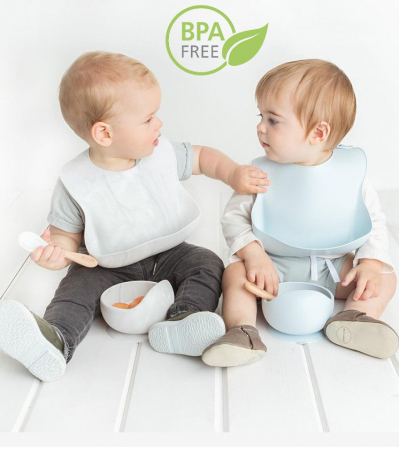 Set Complet Diversificare din Silicon, Farfurie cu Tacamuri, Bavetica, Cana-Pahar, Bol cu Lingura si Furculita, Bej [5]