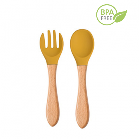 Set Complet Diversificare din Silicon REVOSE™, Farfurie cu Tacamuri, Bavetica, Cana-Pahar, Bol cu Lingura si Furculita, Mango [12]