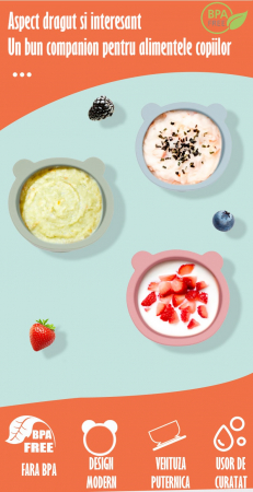 Set Complet Diversificare din Silicon REVOSE™, Farfurie cu Tacamuri, Bavetica, Cana-Pahar, Bol cu Lingura si Furculita, Mango [5]