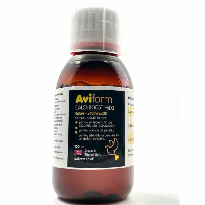 Aviform Calciu +D3 Calciboost HiD3 pasari exotice si porumbei 100 ml [2]
