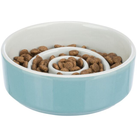 Bol Ceramic pentru Hranire Lenta, 0.9 l /17 cm, Gri/Albastru, 24521 [2]