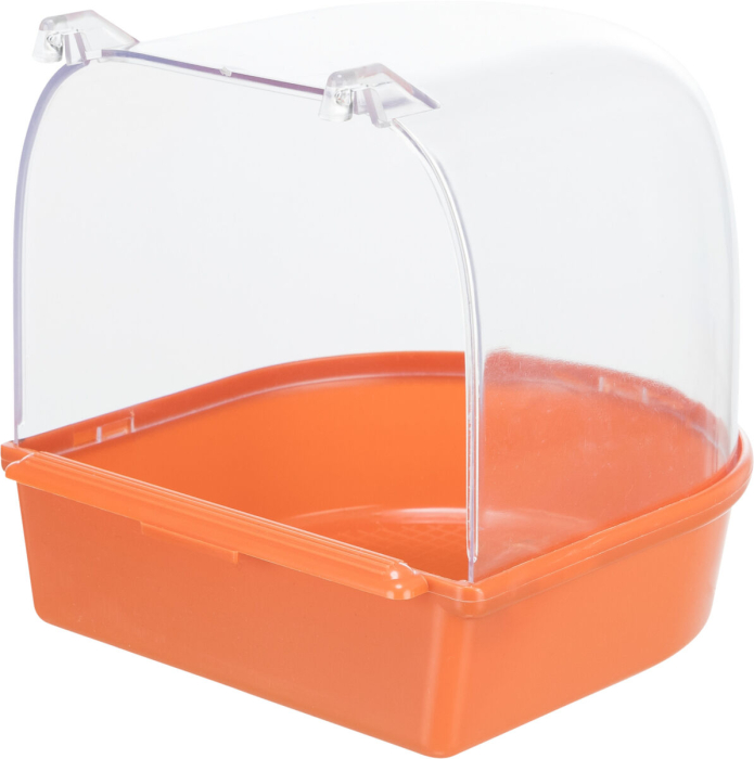 Cadita Acoperita pentru Pasari, Plastic, Semicerc, 15 x 13 x 13 cm Casa de Baie Semicerc pentru Pasa [2]
