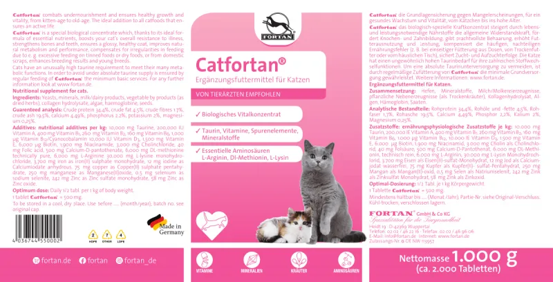 CAFORTAN – Multivitamine pentru pisici cu taurină, vitamine și aminoacizi,1kg [3]