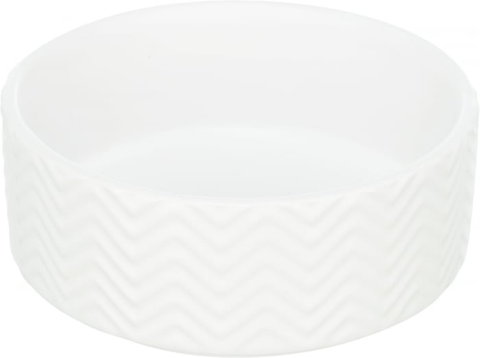 Castron Ceramic, Pentru Caini, 0.4 l/13 cm, Alb, 25023 [1]