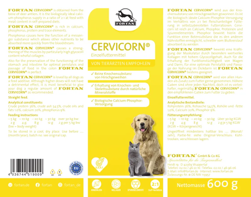 FORTAN CERVICORN – Corn natural de cerb pentru câini ca supliment de calciu, 600g [3]