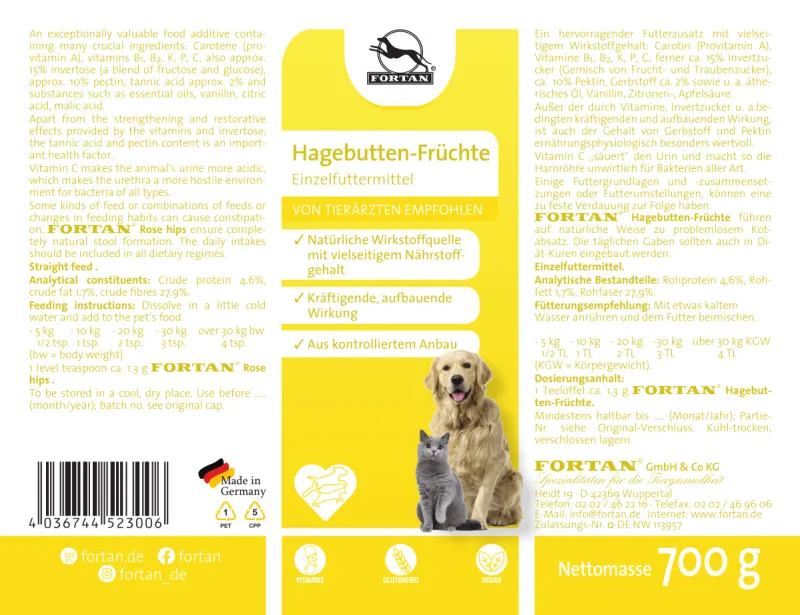 Fructe de măceșe FORTAN 700g – Supliment nutritiv pudră pentru câini [3]