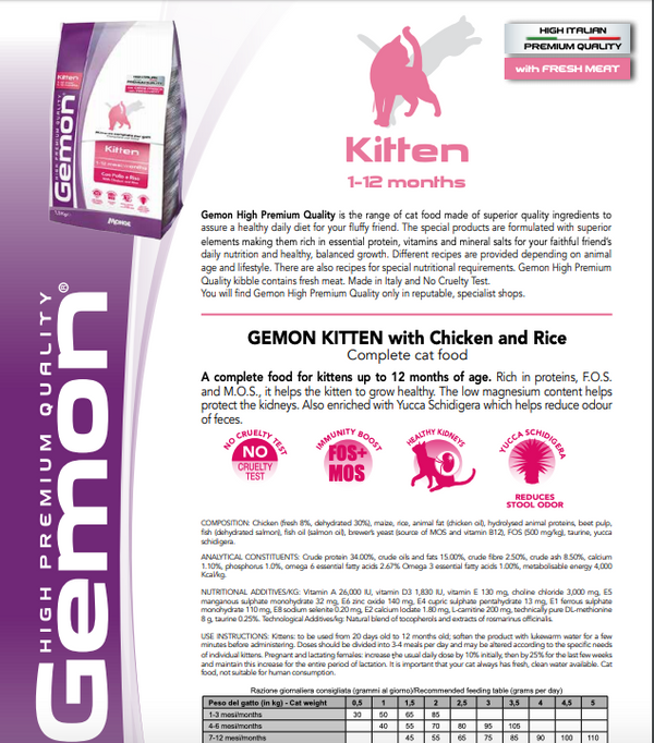 Gemon Kitten-20kg, hrana uscata pisici junior cu pui şi orez [3]