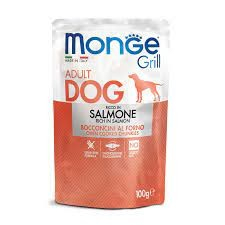 Hrana umeda caini adulti plicuri MONGE Grill cu Somon 24x100g [1]