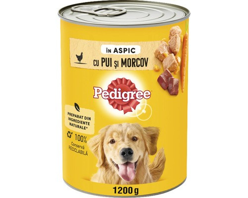 Hrană umedă pentru câini adulti, conserva, Pedigree cu pui si morcov in aspic-1.2kg [2]