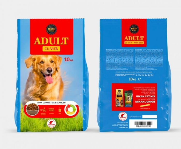 Hrana uscata pentru caini adulti cu vita Mikan 10 kg [2]