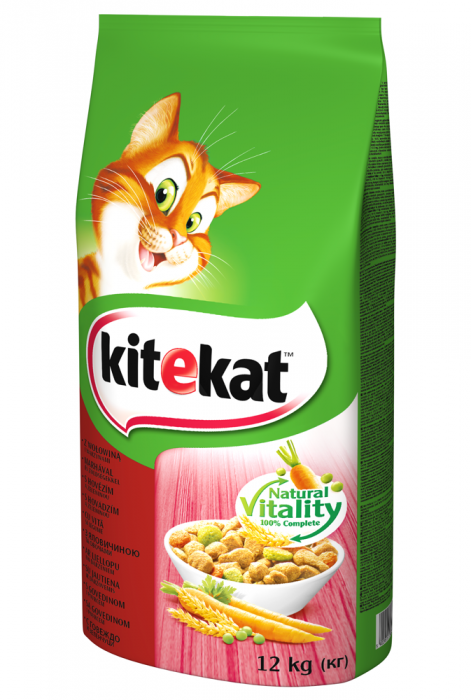 Hrana uscata pentru pisici, adult, carne de vita si legume,Kitekat 12kg [2]