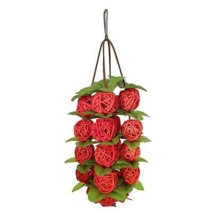 Jucărie papagal, bile de viță de vie fucsia 20cm [1]