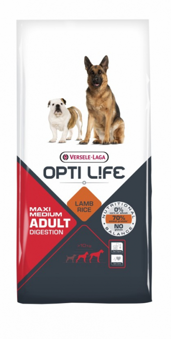 Opti Life Adult Digestion, Medium & Maxi - Hrana uscată pentru câini-12,5 kg [1]