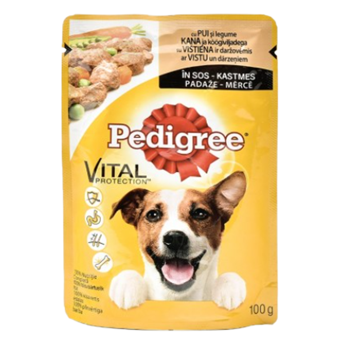Pedigree Adult, Pui & Legume, 100g hrana umeda plic pentru caini [2]
