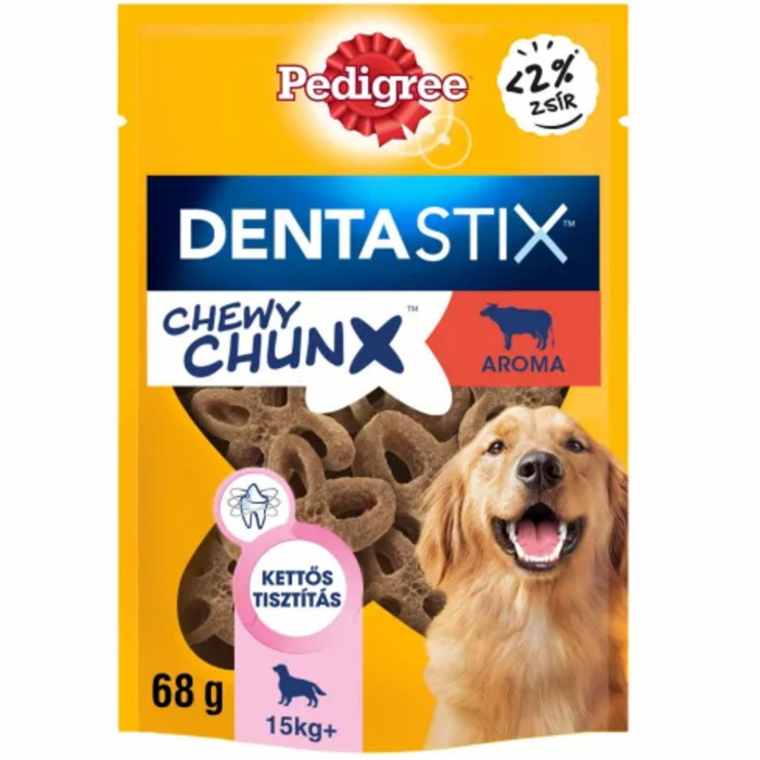 Recompense pentru caini de talie mare, Pedigree Dentastix Chewy Chunx, cu aroma de vita - 68 g [2]