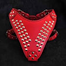 Accesorii caini - Bestia Ham Caini Star, Piele Naturala, Rosu/Negru