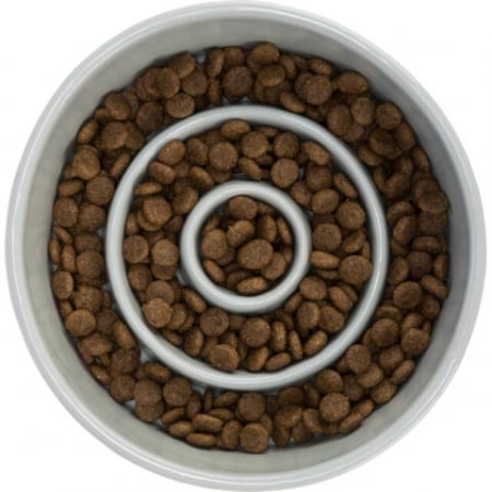 l Ceramic pentru Hranire Lenta, 0.45 l / 14 cm, Gri/Albastru, 24520 [1]