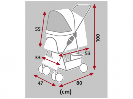 Carucior Buggy Pana La 15 Kg, 4 Roti, 47 x 100 x 80 cm, 28959 [1]